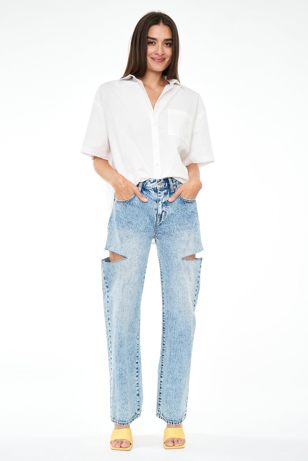Cam Short Sleeve Button Down Shirt - Le Blanc
            
              Sale